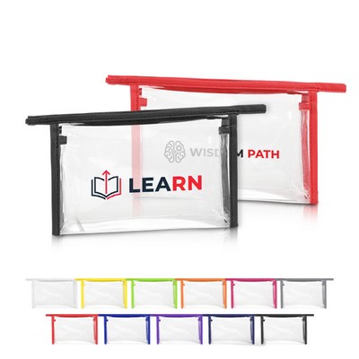 Clear Vinyl Security Toiletry Travel Pouch